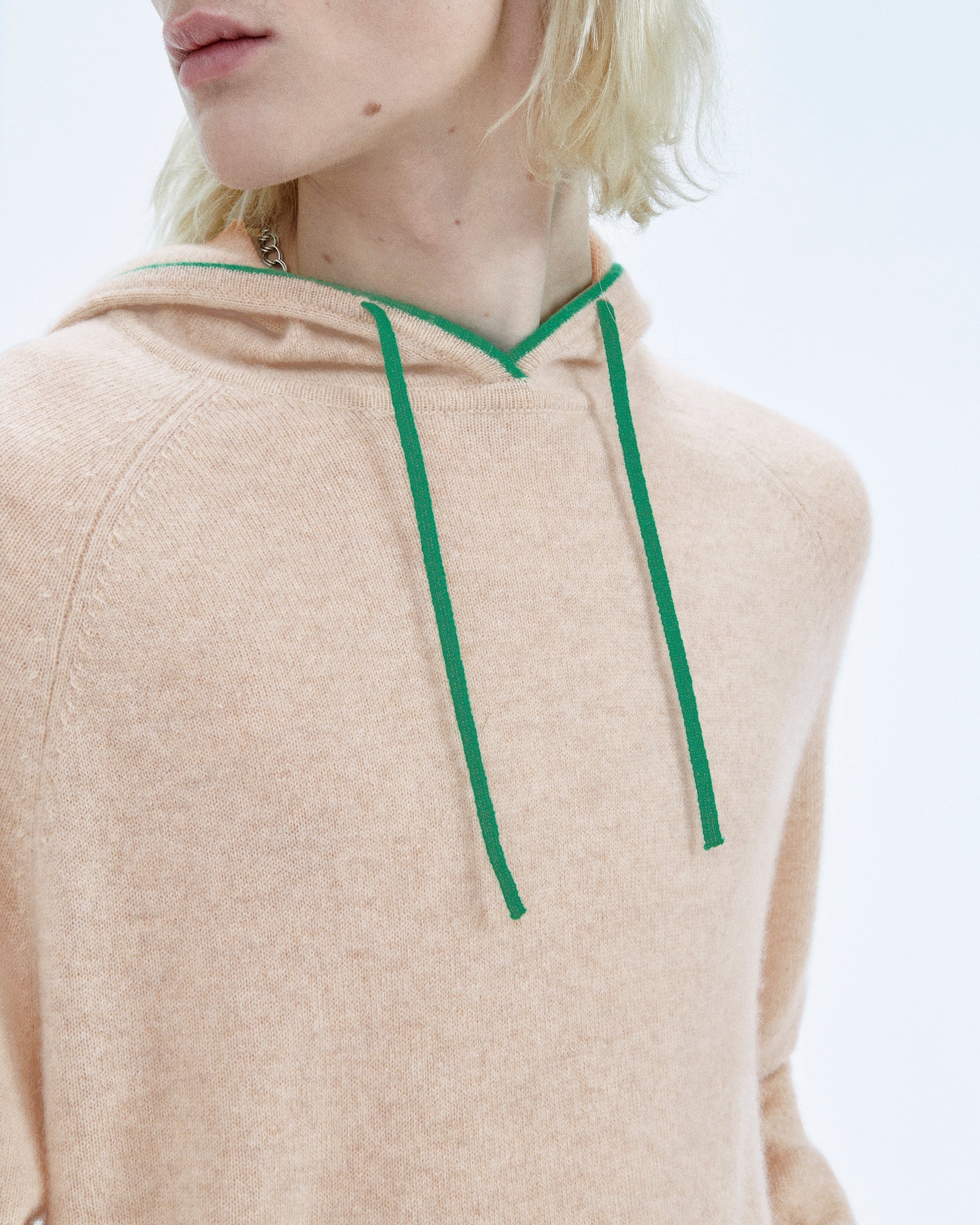 Hoodie oversize en cachemire - Beige Chiné