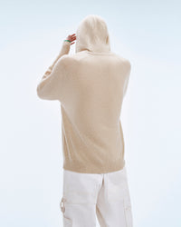 Hoodie oversize en cachemire - Beige Chiné
