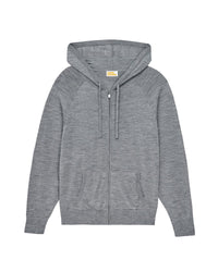 Hoodie à capuche en laine mérinos - Gris Chiné Foncé