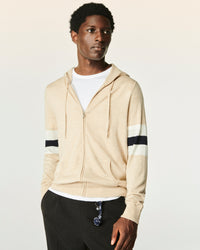 BEIGE CHINÉ / NEW / QTY : 1 / Pull Hoodie Brassard - Beige Chiné