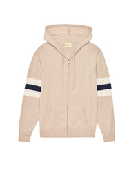 Hoodie zippé en laine - Beige Chiné