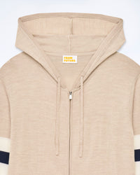 BEIGE CHINÉ / NEW / QTY : 1 / Pull Hoodie Brassard - Beige Chiné