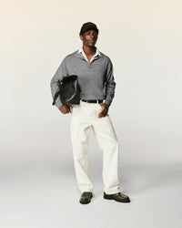 Pull Col Polo   - Gris Chine Fonce H