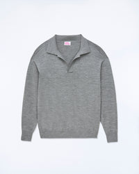 GRIS CHINE FONCE / NEW / QTY : 13 / Pull Col Polo - Gris Chine Fonce