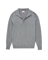 Pull Col Polo   - Gris Chine Fonce H