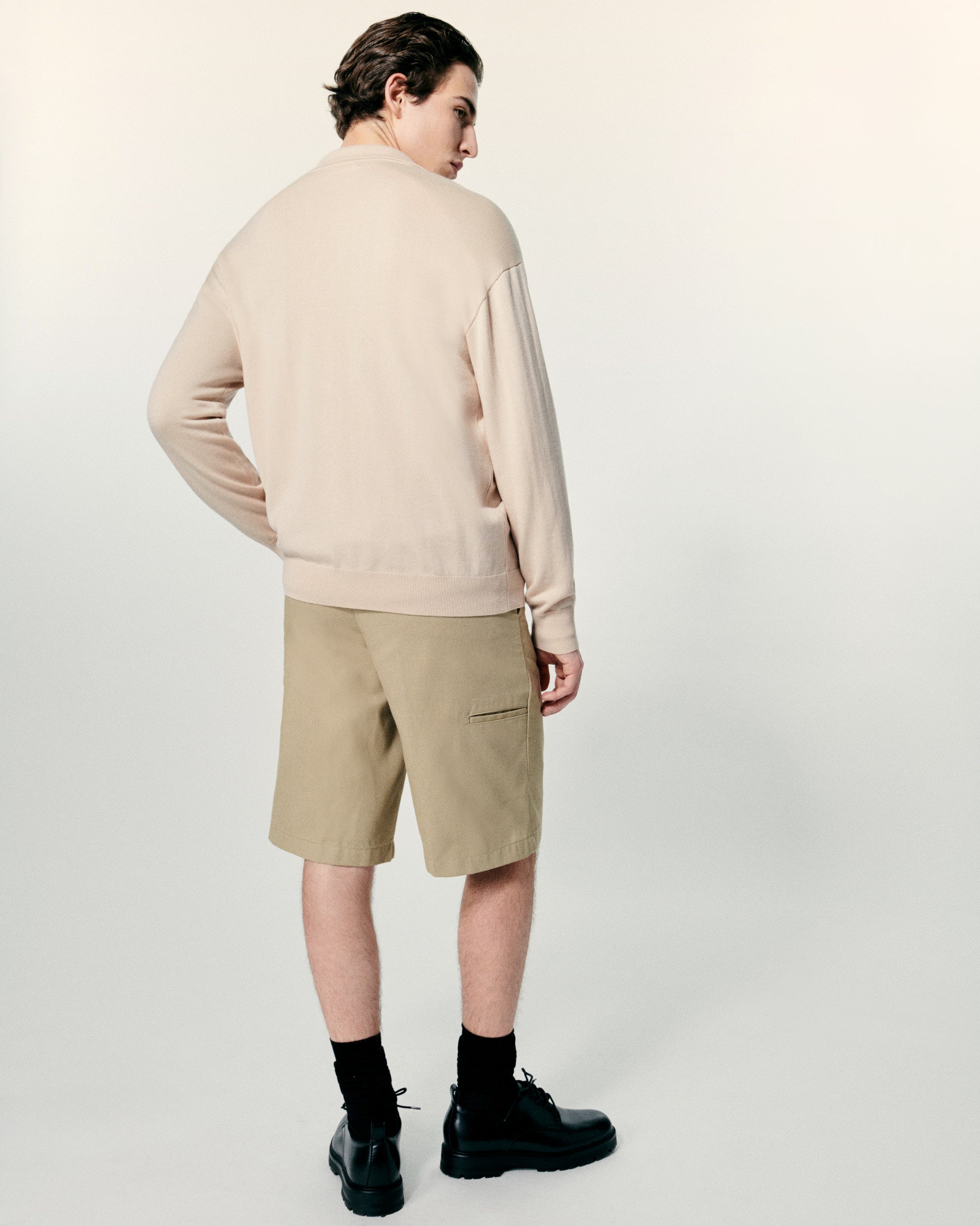 Pull Col Polo   - Light Beige