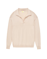 Pull à col polo en laine mérinos - Light Beige