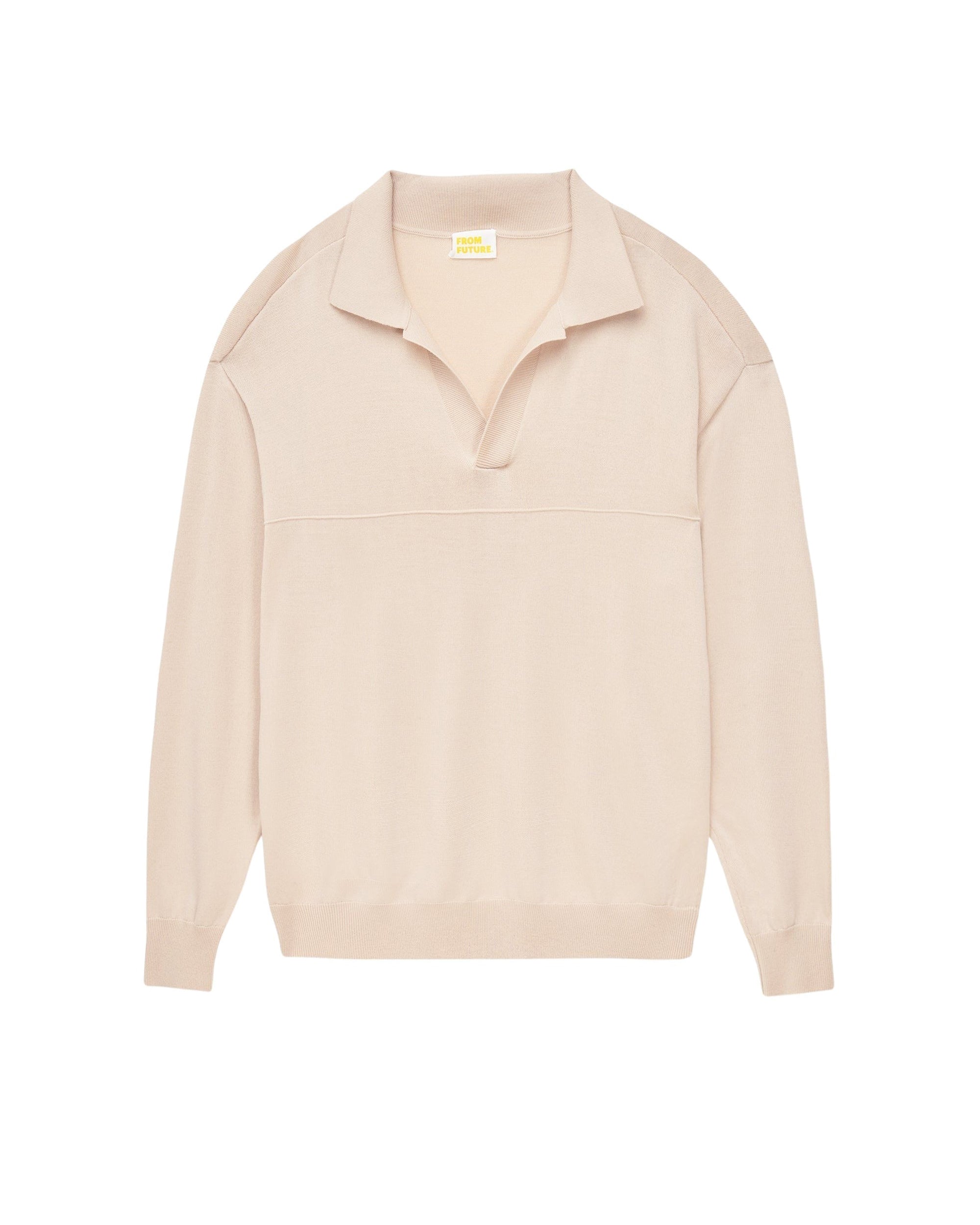 Pull Col Polo   - Light Beige