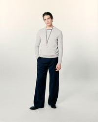 GRIS CHINE CLAIR / NEW / QTY : 1 / Pull Col Rond - Gris Chine Clair