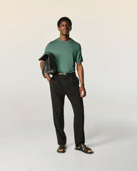 Pull Col Rond Manches Courtes  - Washed Green