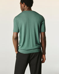 Pull à col rond en laine mérinos - Washed Green