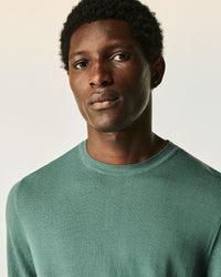 WASHED GREEN / NEW / QTY : 6 / Pull Col Rond Manches Courtes - Washed Green