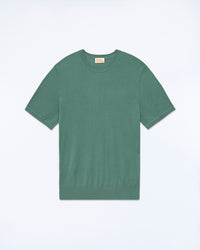 WASHED GREEN / NEW / QTY : 6 / Pull Col Rond Manches Courtes - Washed Green