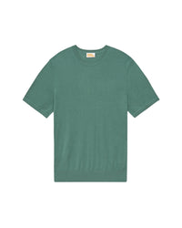Pull Col Rond Manches Courtes   - Washed Green