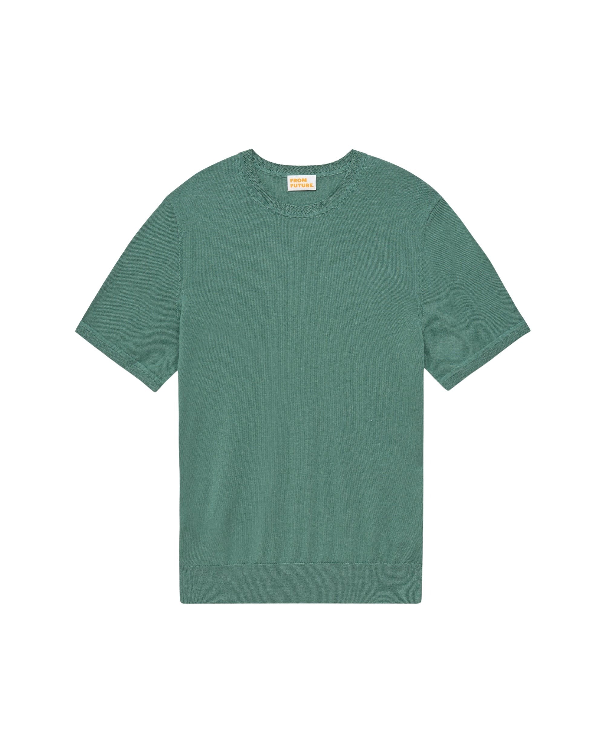Pull Col Rond Manches Courtes   - Washed Green
