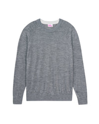 Pull à col rond en laine mérinos - Gris Chiné Foncé