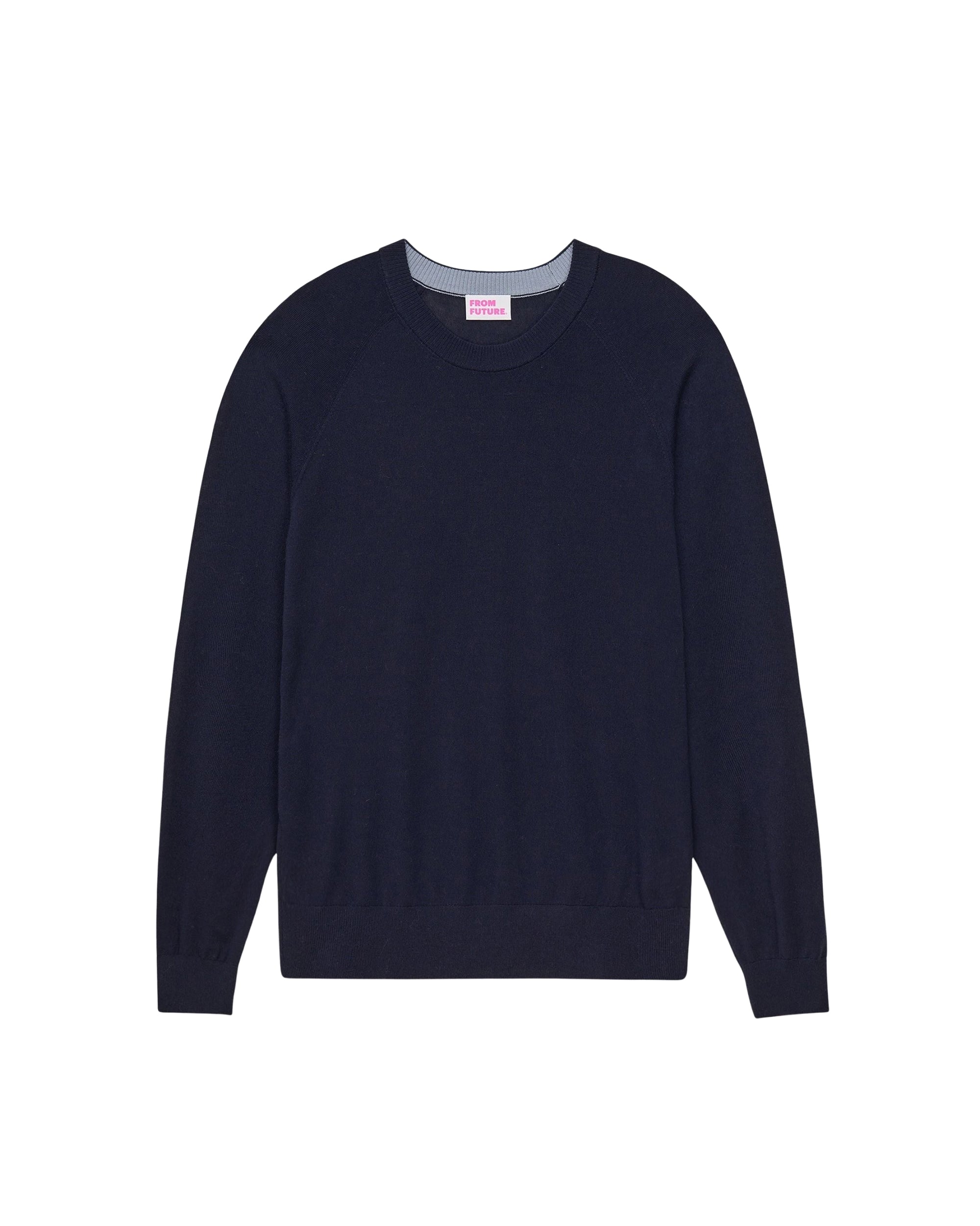 Pull à col rond en laine - Navy