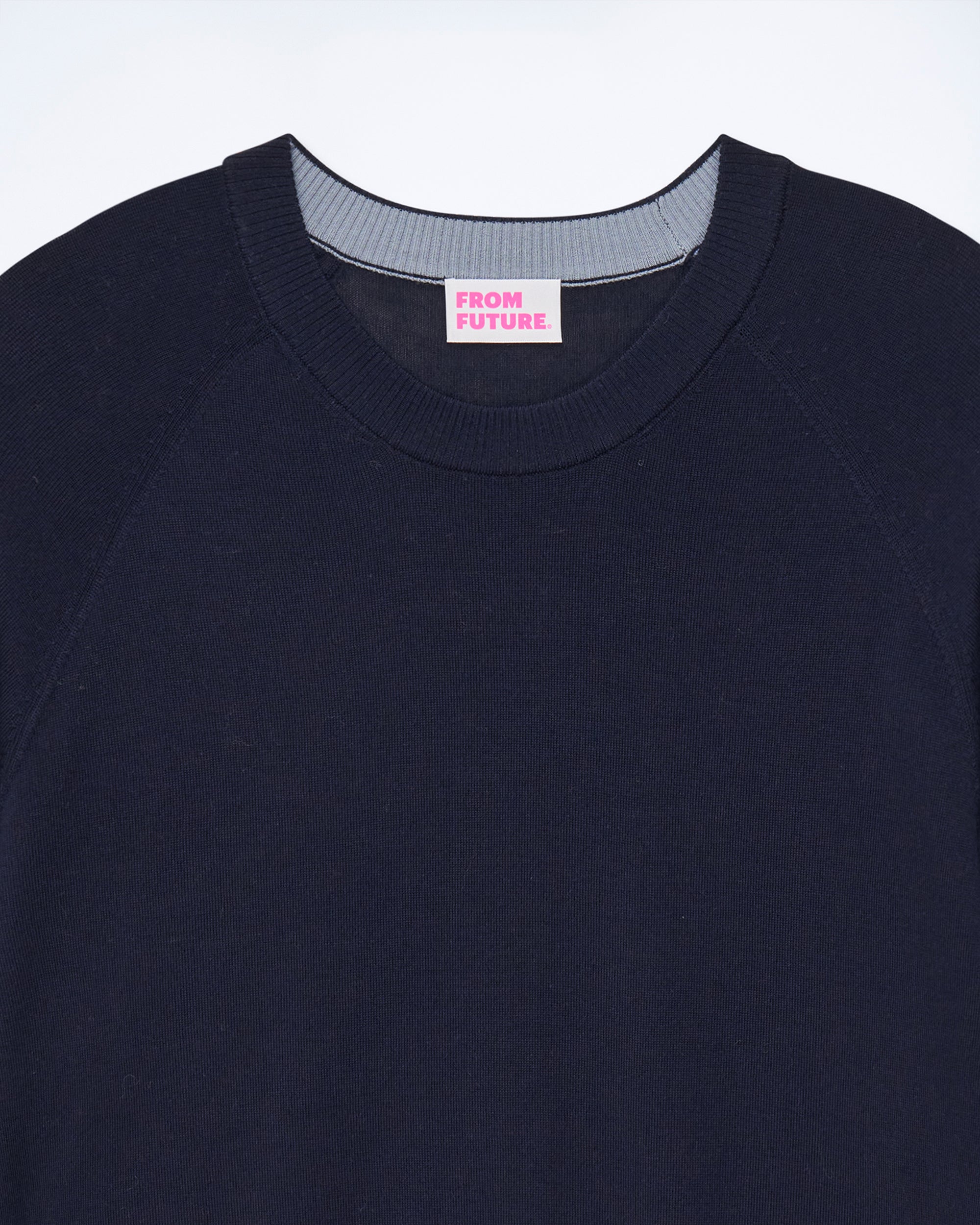 Pull à col rond en laine - Navy
