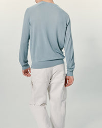 Pull à col rond en laine mérinos - Gris Chiné Foncé