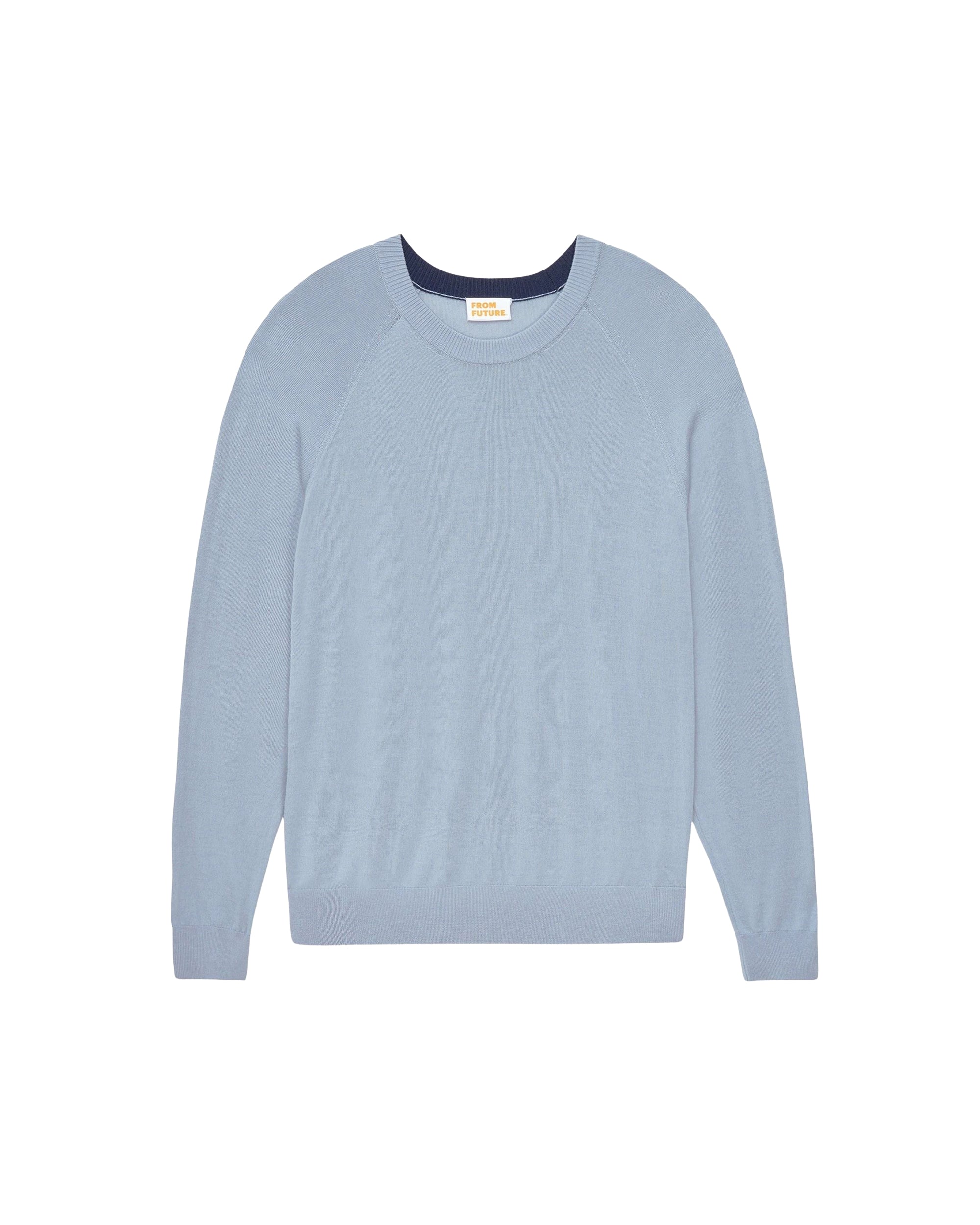Pull à col rond en laine - Grey Blue