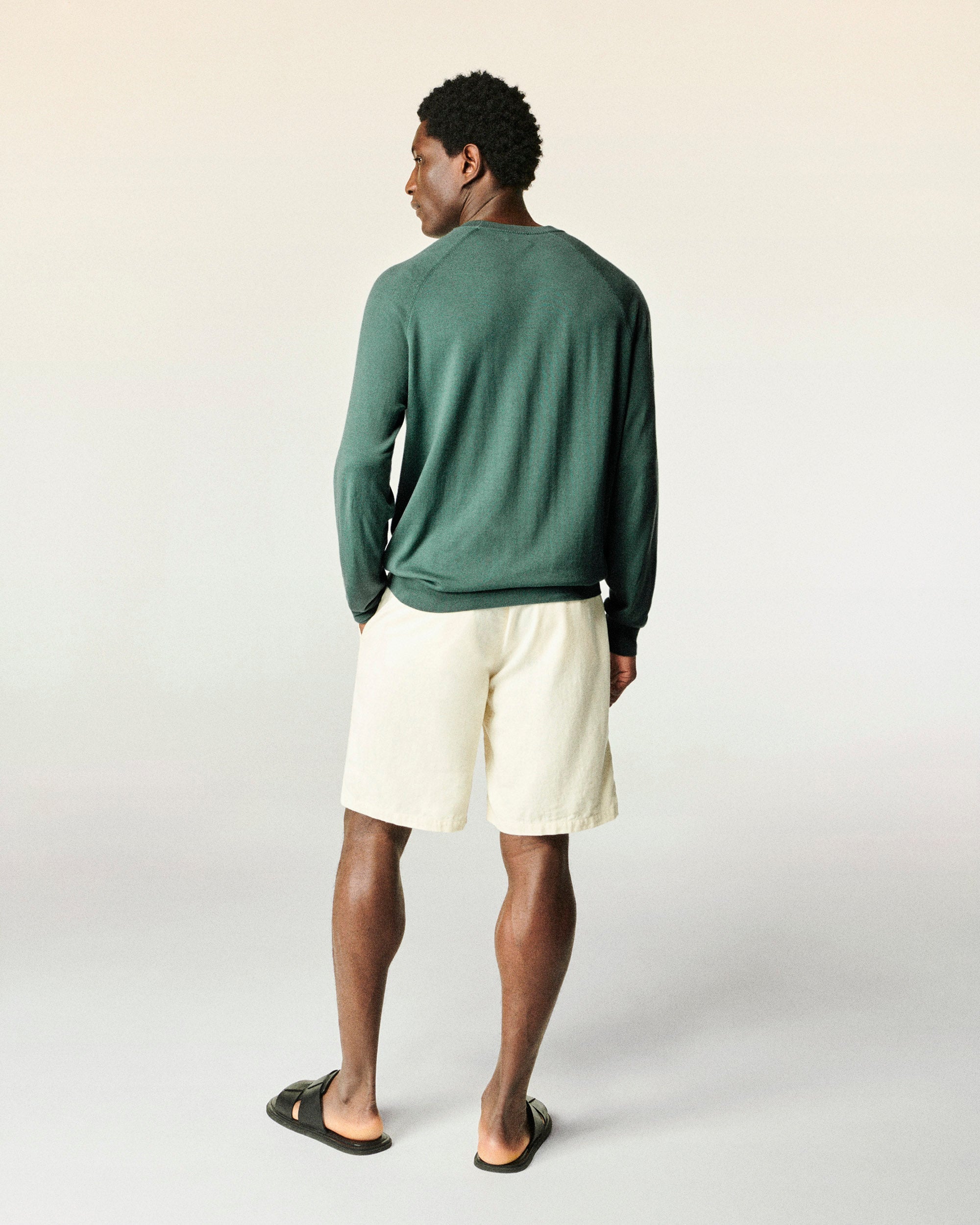 Pull Col Rond  - Washed Green
