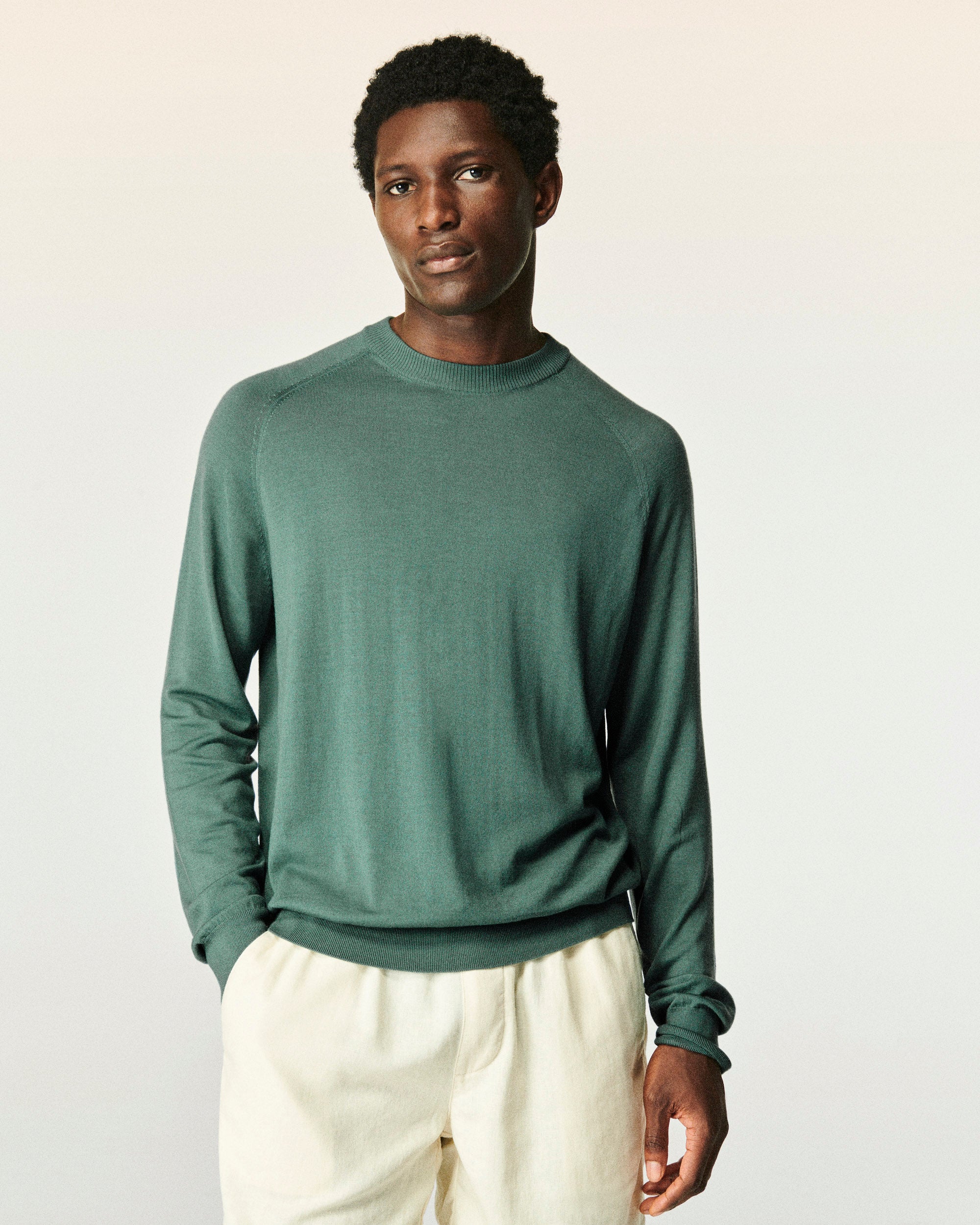 Y. ONLY PORTE / WASHED GREEN / NEW / QTY : 11 / Pull Col Rond - Washed Green