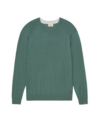 Pull à col rond en laine mérinos - Washed Green
