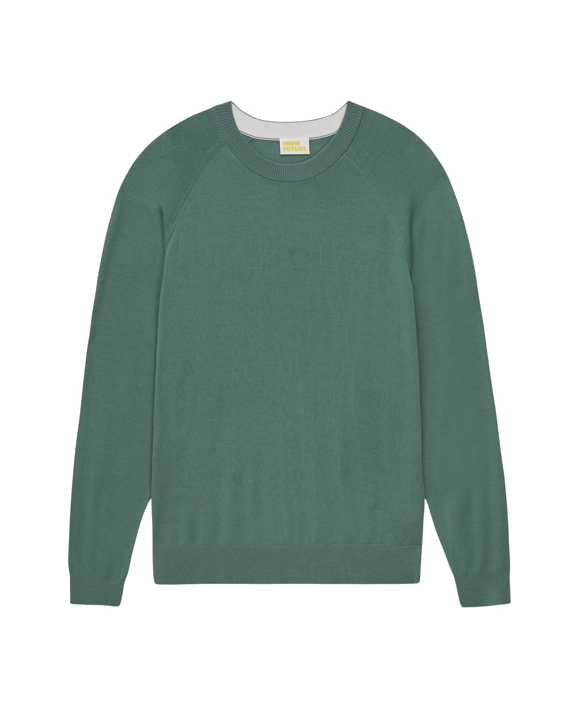 Pull à col rond en laine mérinos - Washed Green