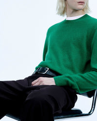 Pull à col rond en cachemire - Pop Green Mouli