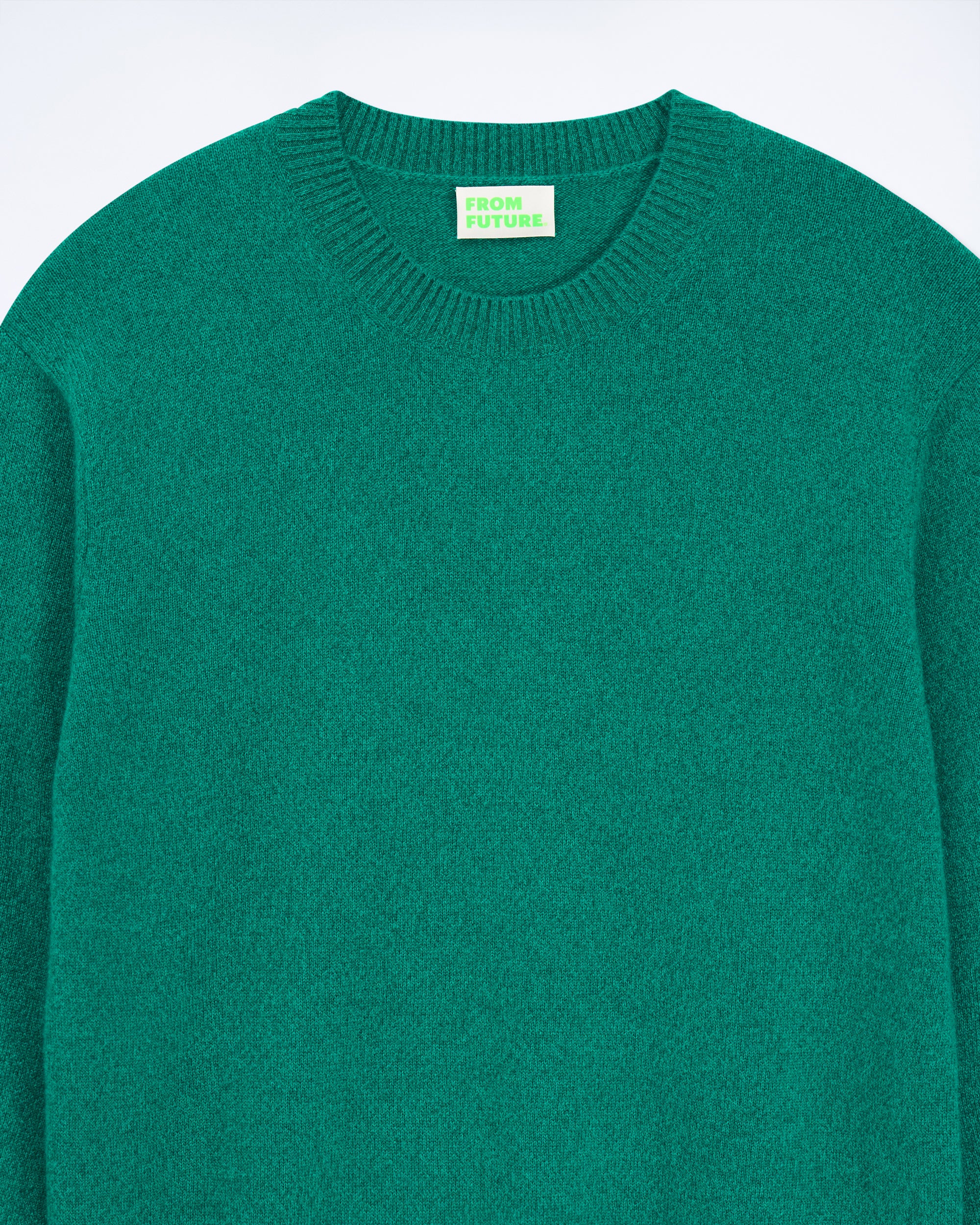POP GREEN MOULINÉ / NEW / QTY : 8 / Pull Col Rond - Pop Green Mouliné