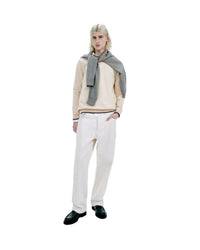 Pull Col Rond Bord Contraste - Sable