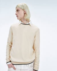 Pull Col Rond Bord Contraste  - Sable