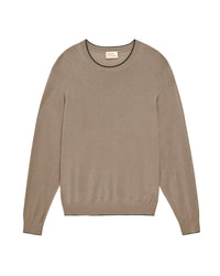 Pull à col rond en laine mérinos - Tropical Taupe