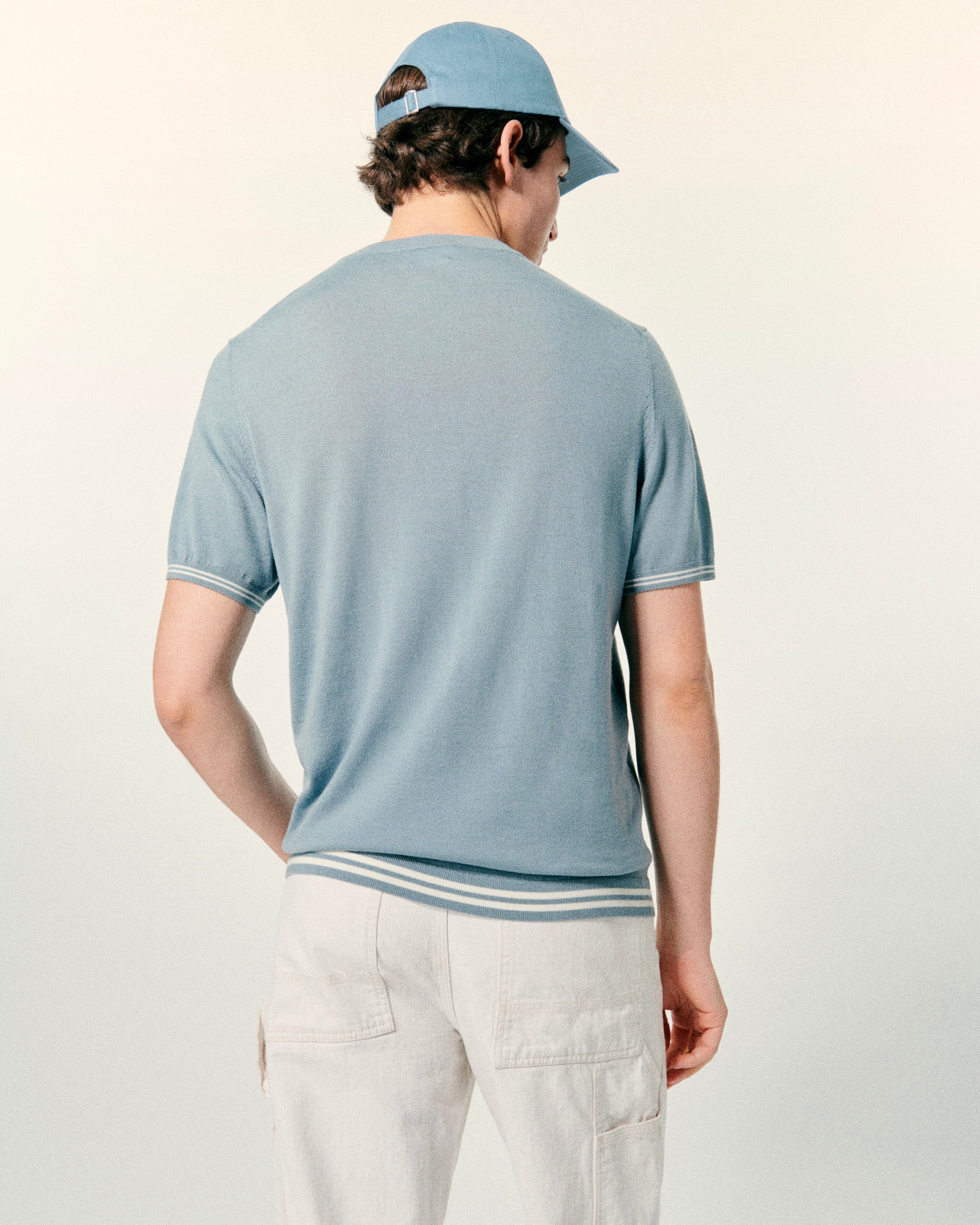 GREY BLUE / NEW / QTY : 2 / Pull Col Rond - Grey Blue