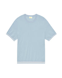 Pull à col rond en laine mérinos - Grey Blue