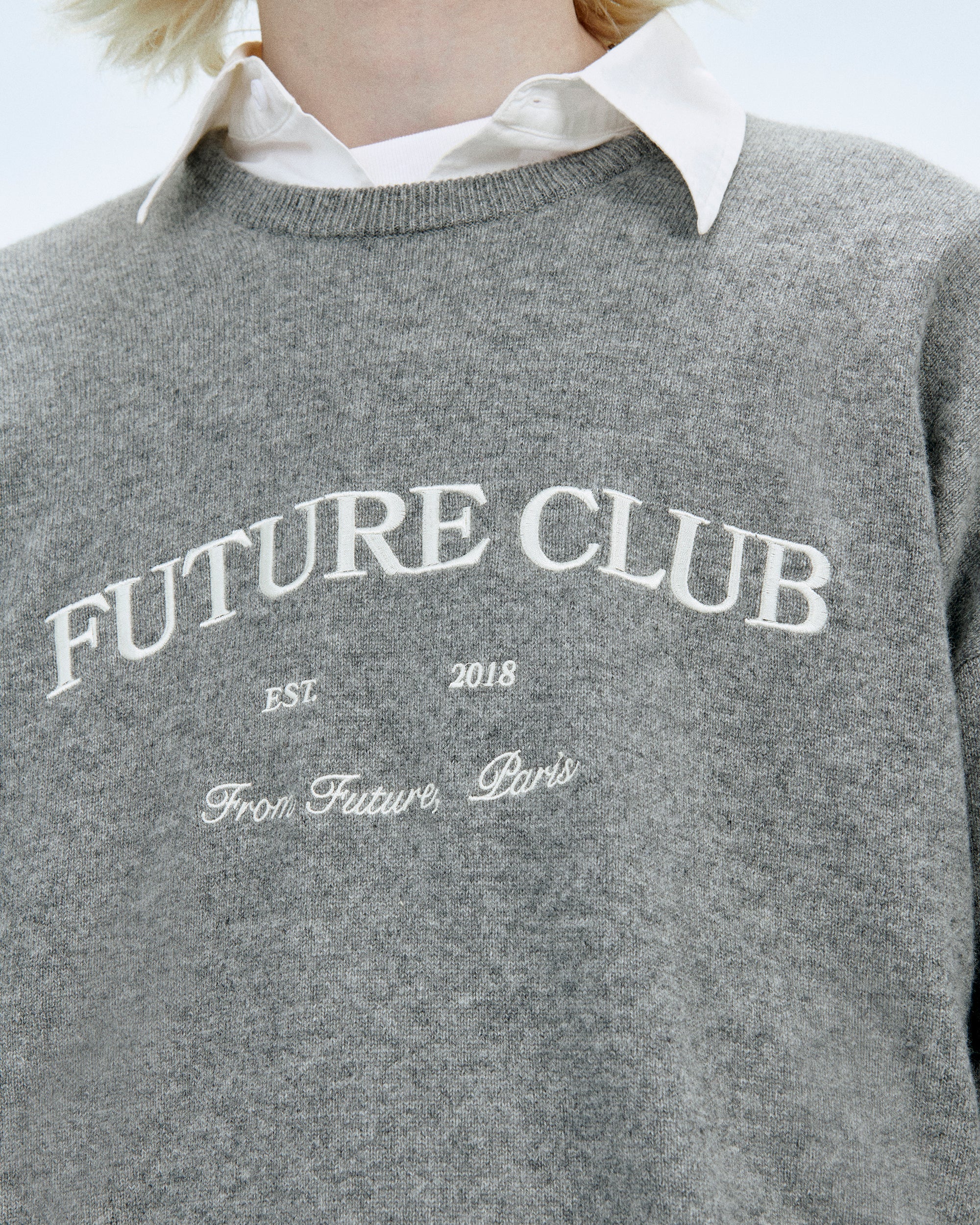 Pull à col rond en cachemire - Gris Chiné Foncé