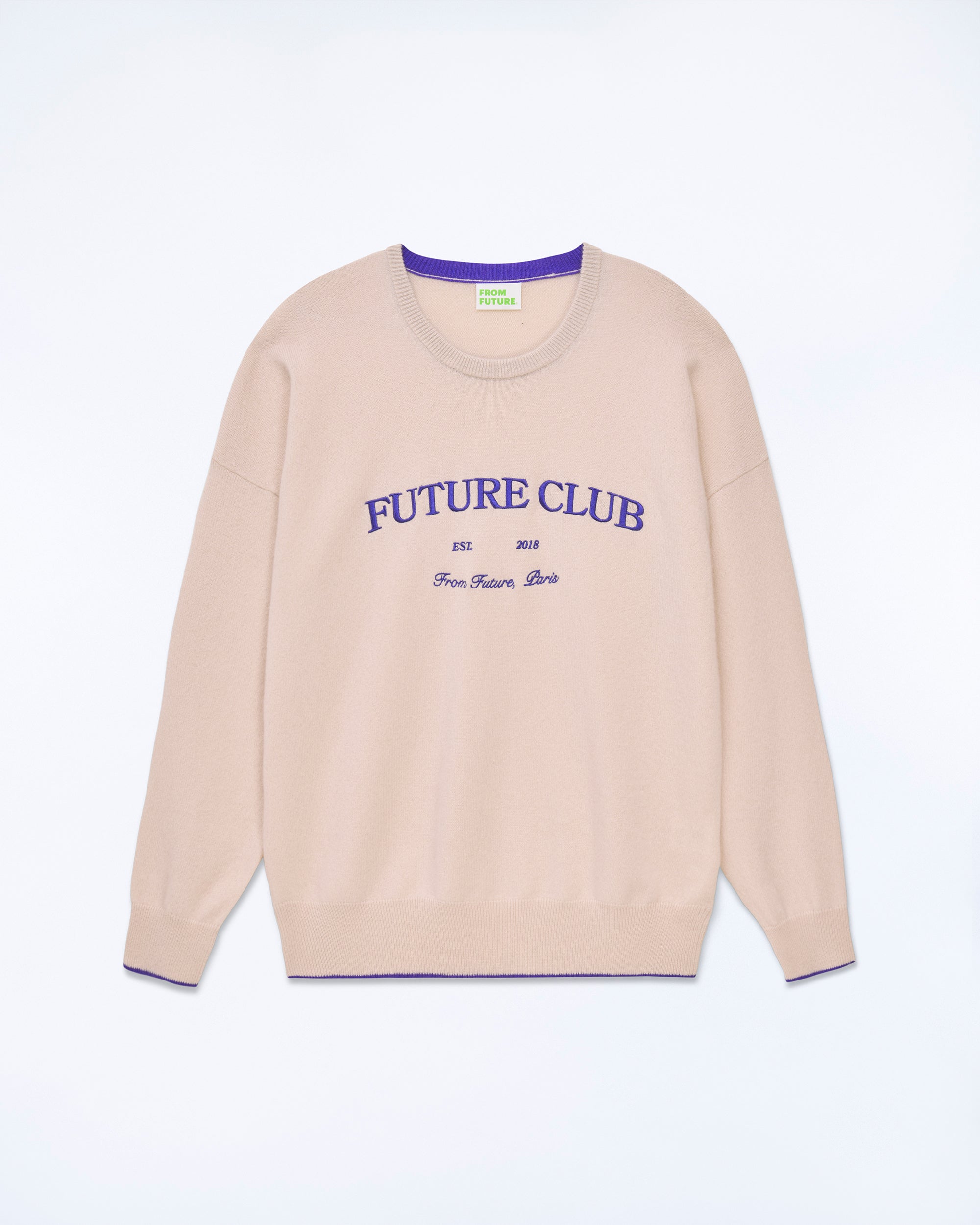 LIGHT BEIGE / NEW / QTY : 14 / Pull Col Rond Future Club - Light Beige