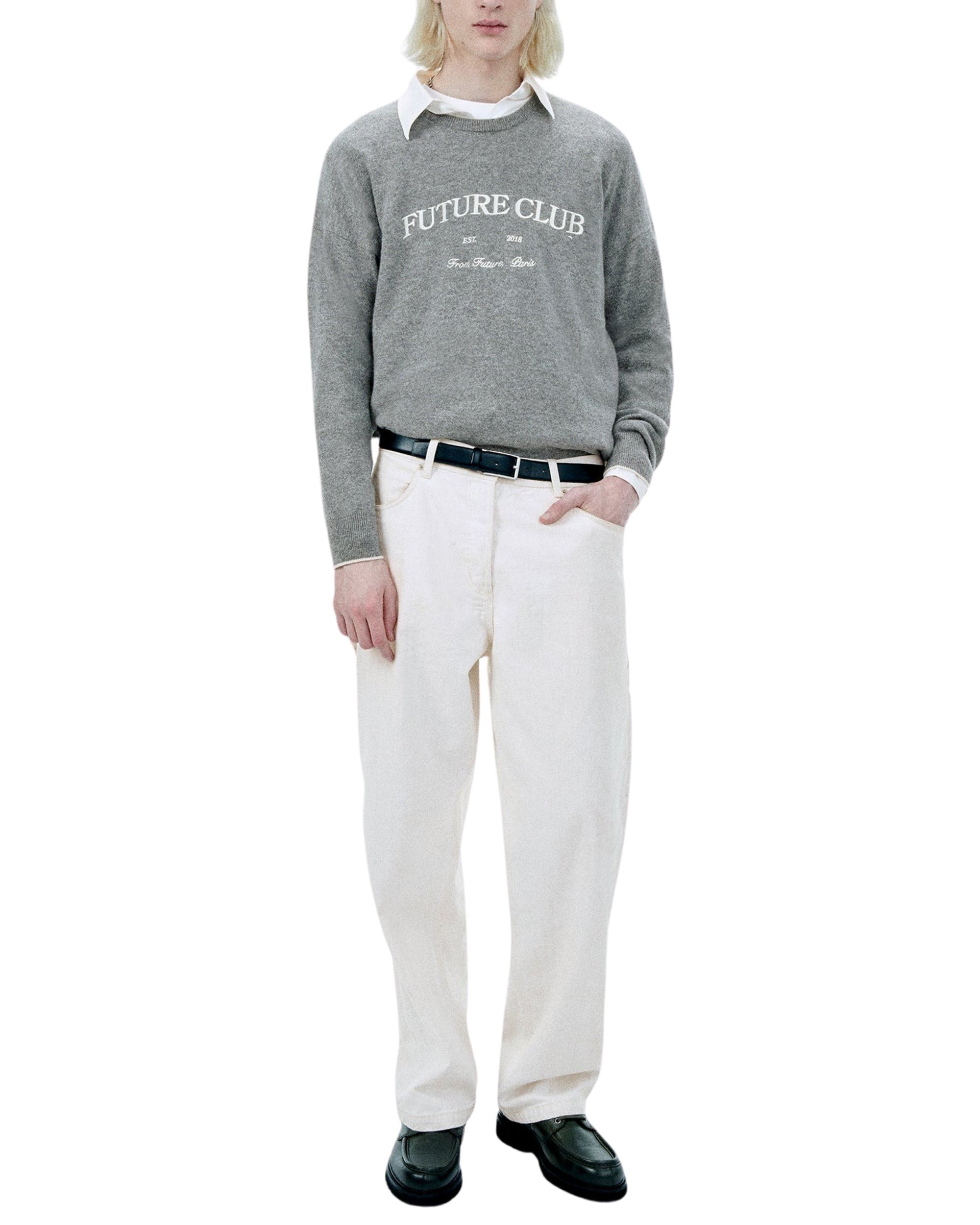 Pull à col rond en cachemire - Gris Chiné Foncé