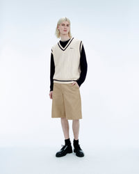 ECRU / NEW / QTY : 1 / Pull Sans Manche Col Polo Future - Ecru