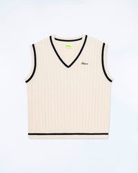 ECRU / NEW / QTY : 1 / Pull Sans Manche Col Polo Future - Ecru