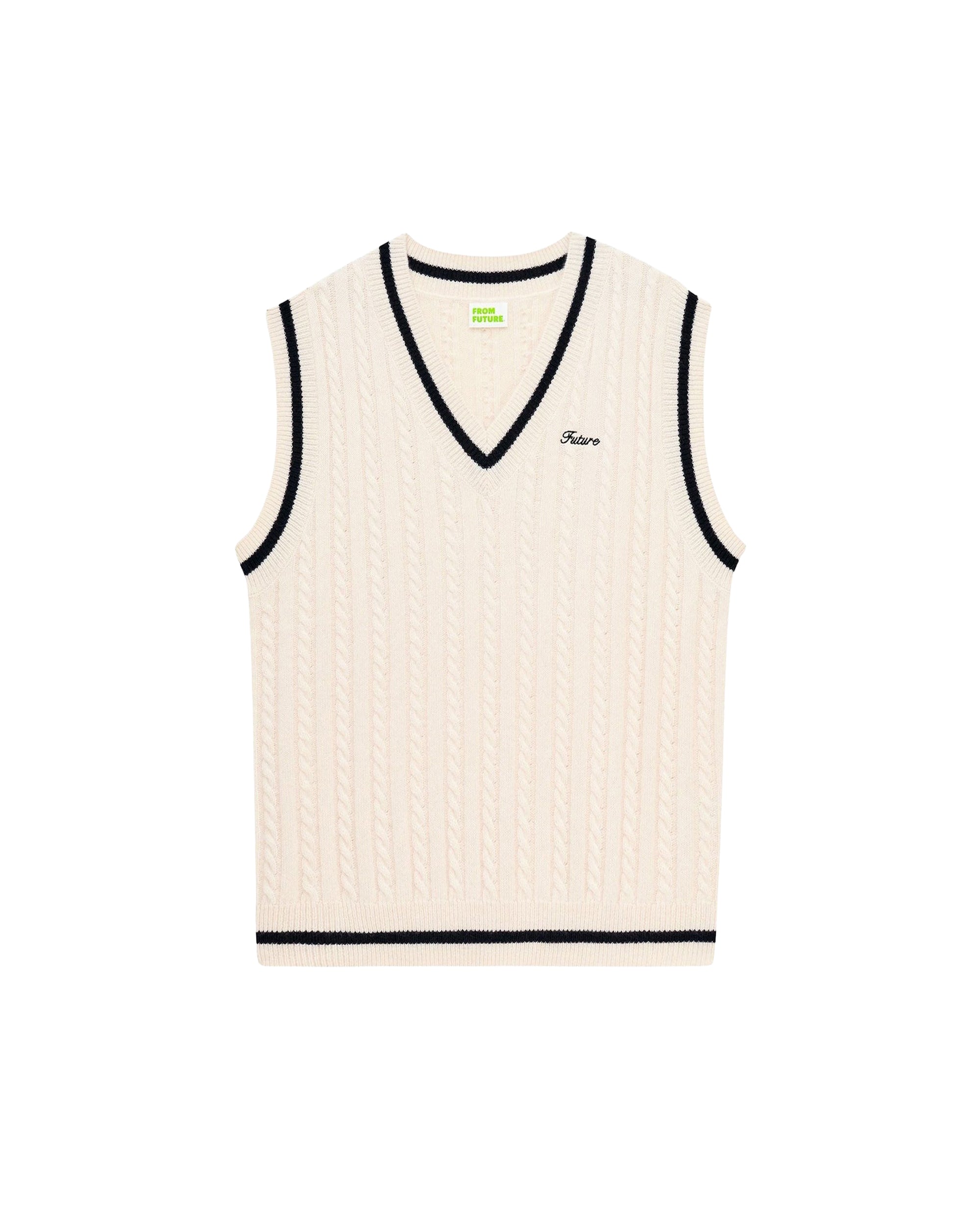Pull à col polo Future en cachemire - Ecru