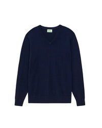 Pull à col V en cachemire - Navy