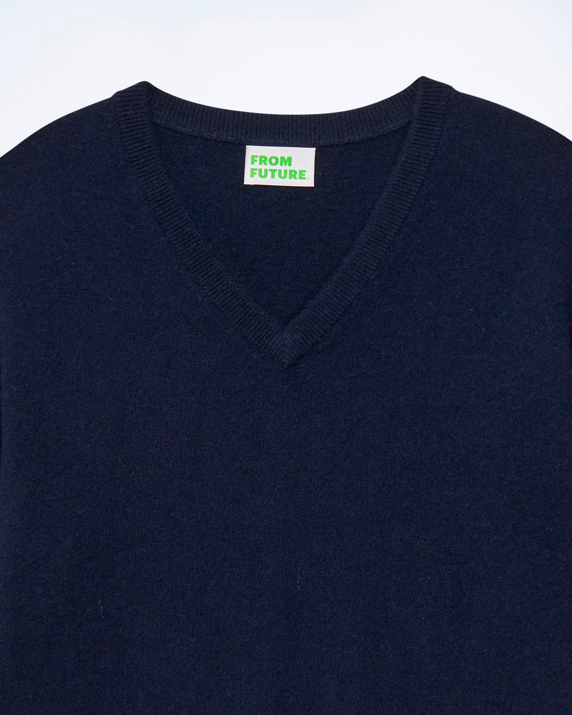 Pull à col V en cachemire - Navy
