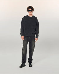 WASHED BLACK / NEW / QTY : 5 / Sweatshirt Col Rond - Washed Black