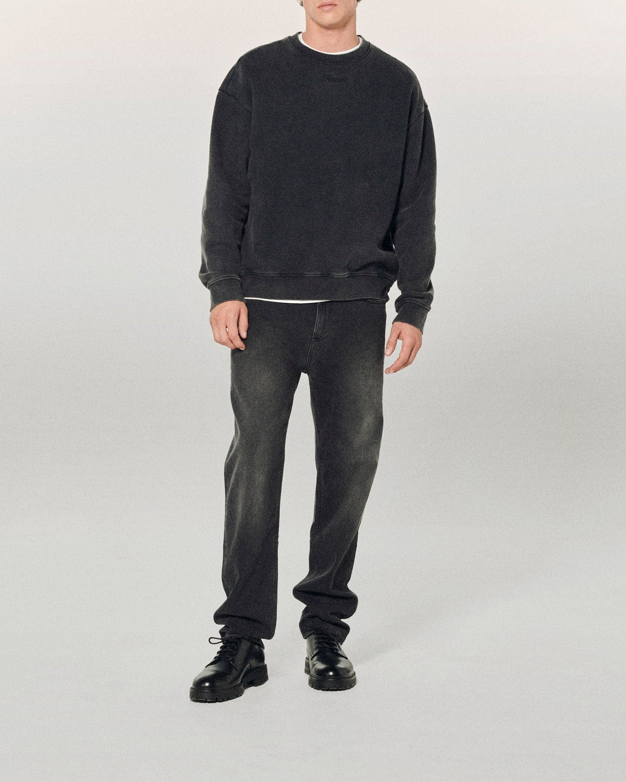 Sweatshirt à col rond - Washed Black