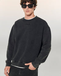 WASHED BLACK / NEW / QTY : 5 / Sweatshirt Col Rond - Washed Black