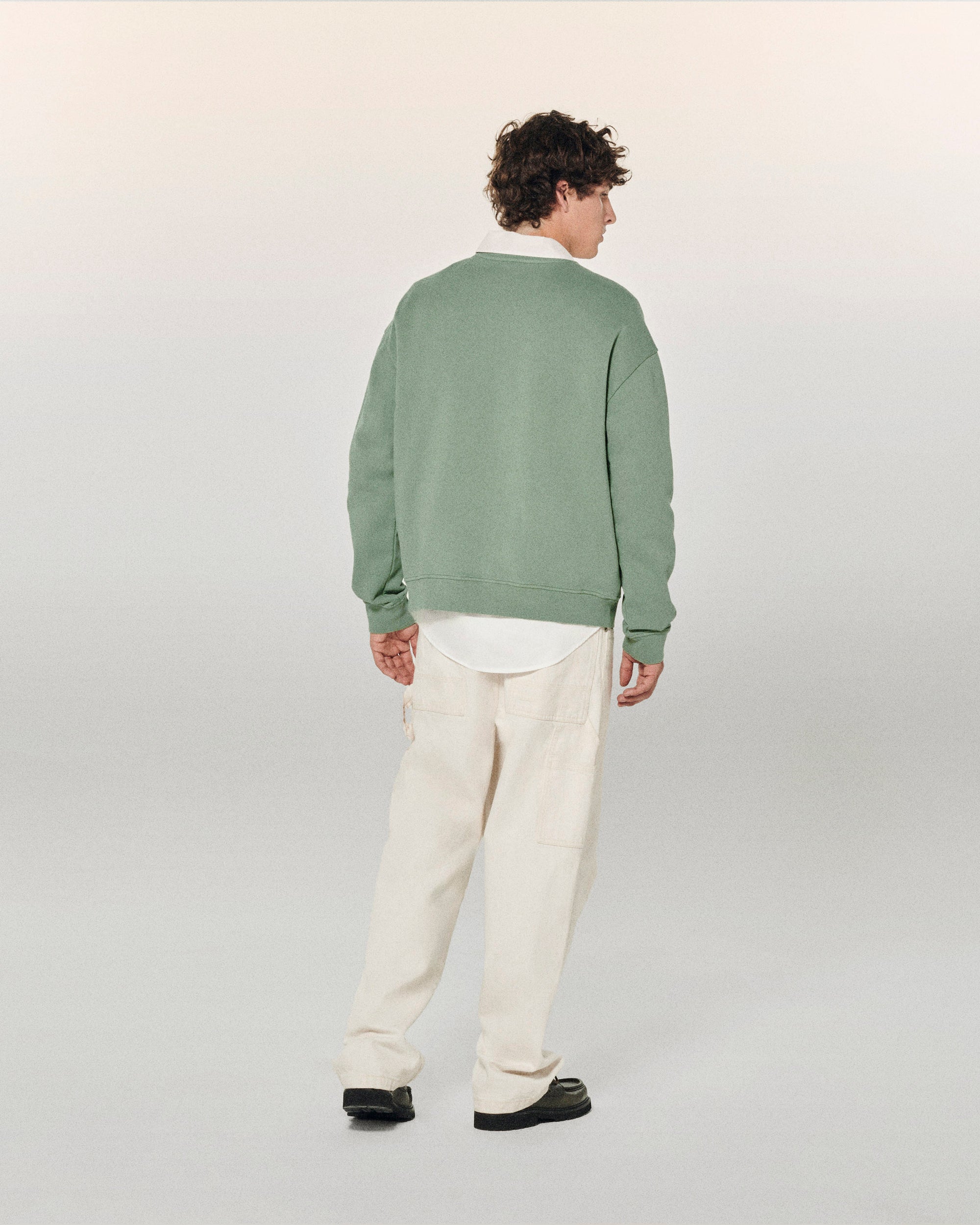 DIP DYE VERT / NEW / QTY : 33 / Sweatshirt Col Rond - Dip Dye Vert