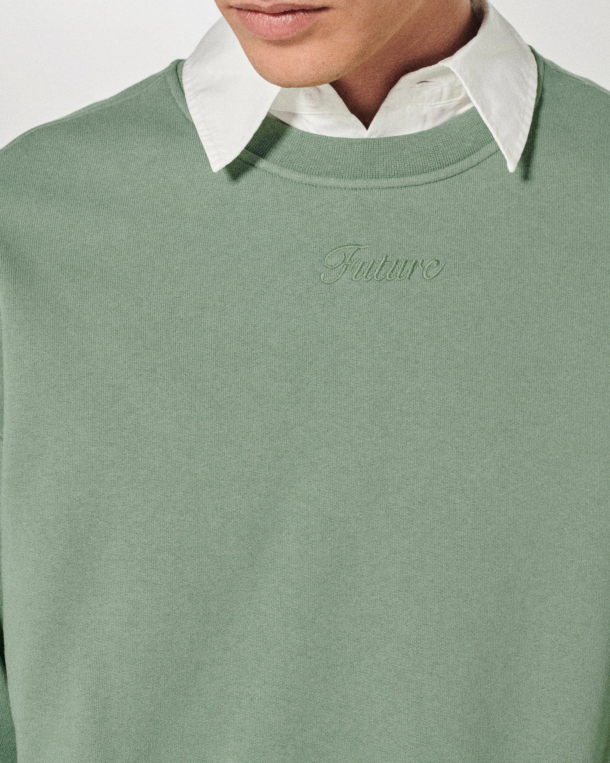 Sweatshirt à col rond - Dip Dye Vert