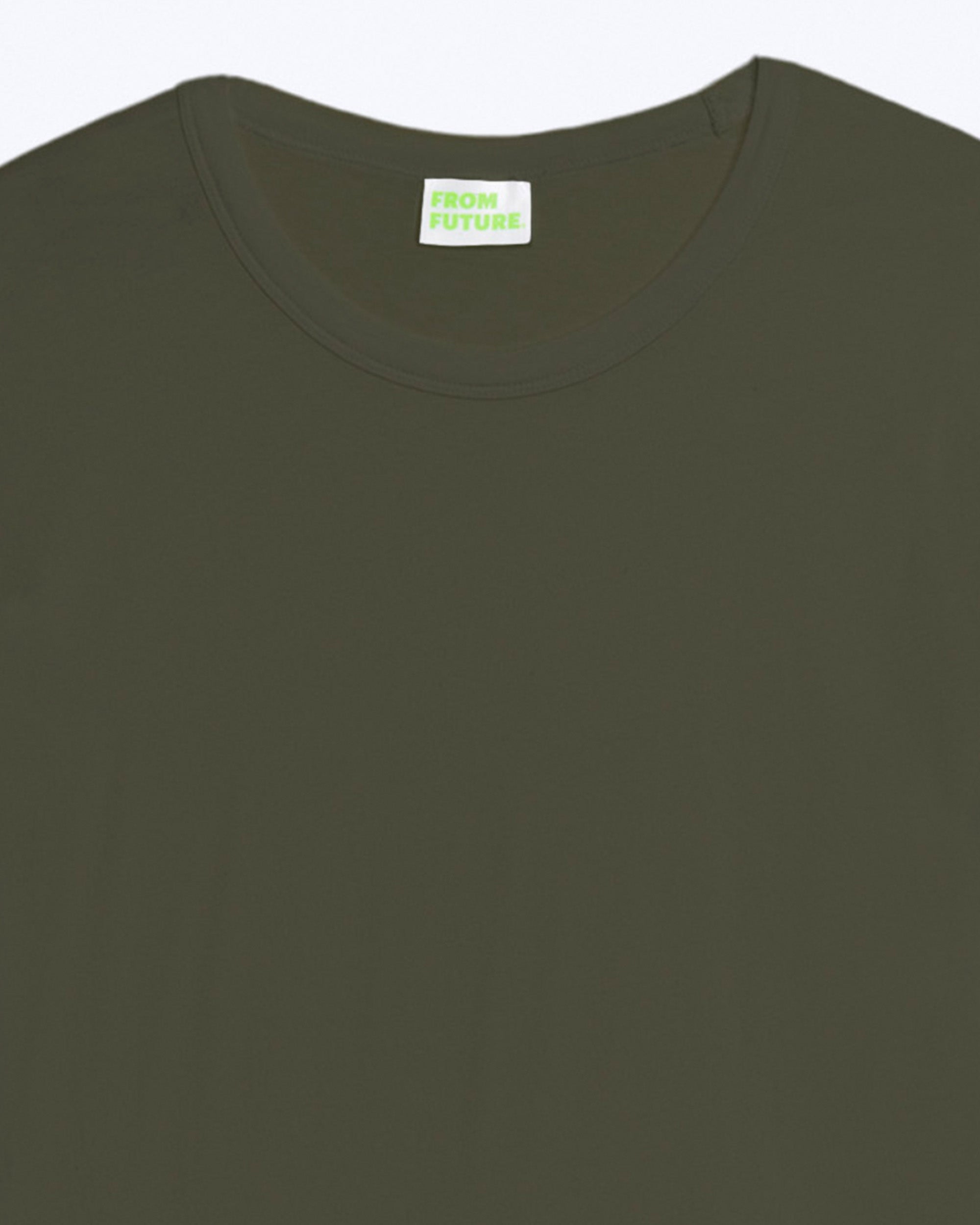 T-shirt à col rond - Kaki