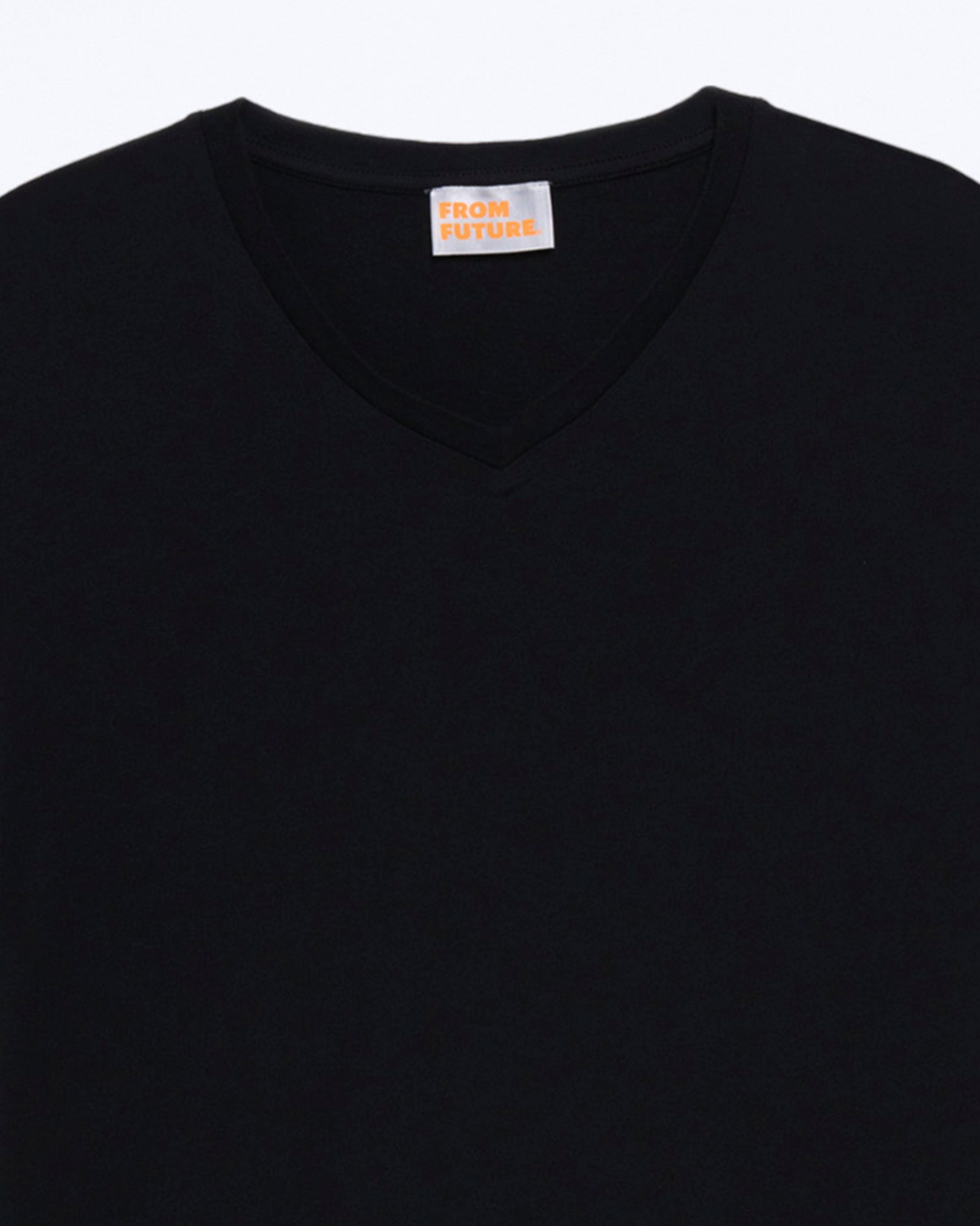 T-shirt à col V - Noir